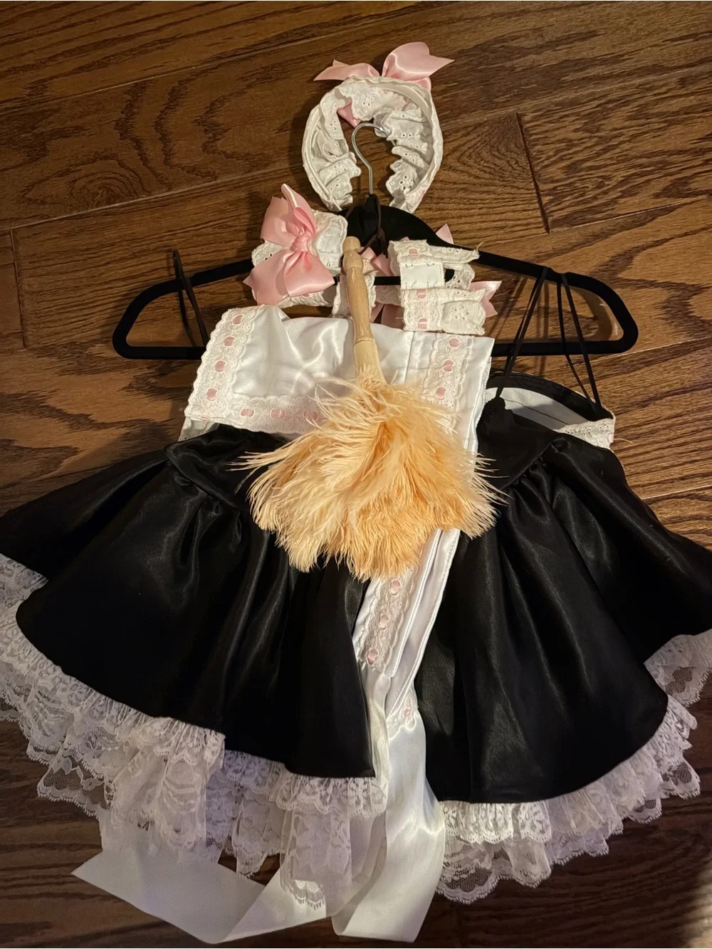 Trashy Lingerie Original Sexy Black & Pink French Maid Chemise with Apron
